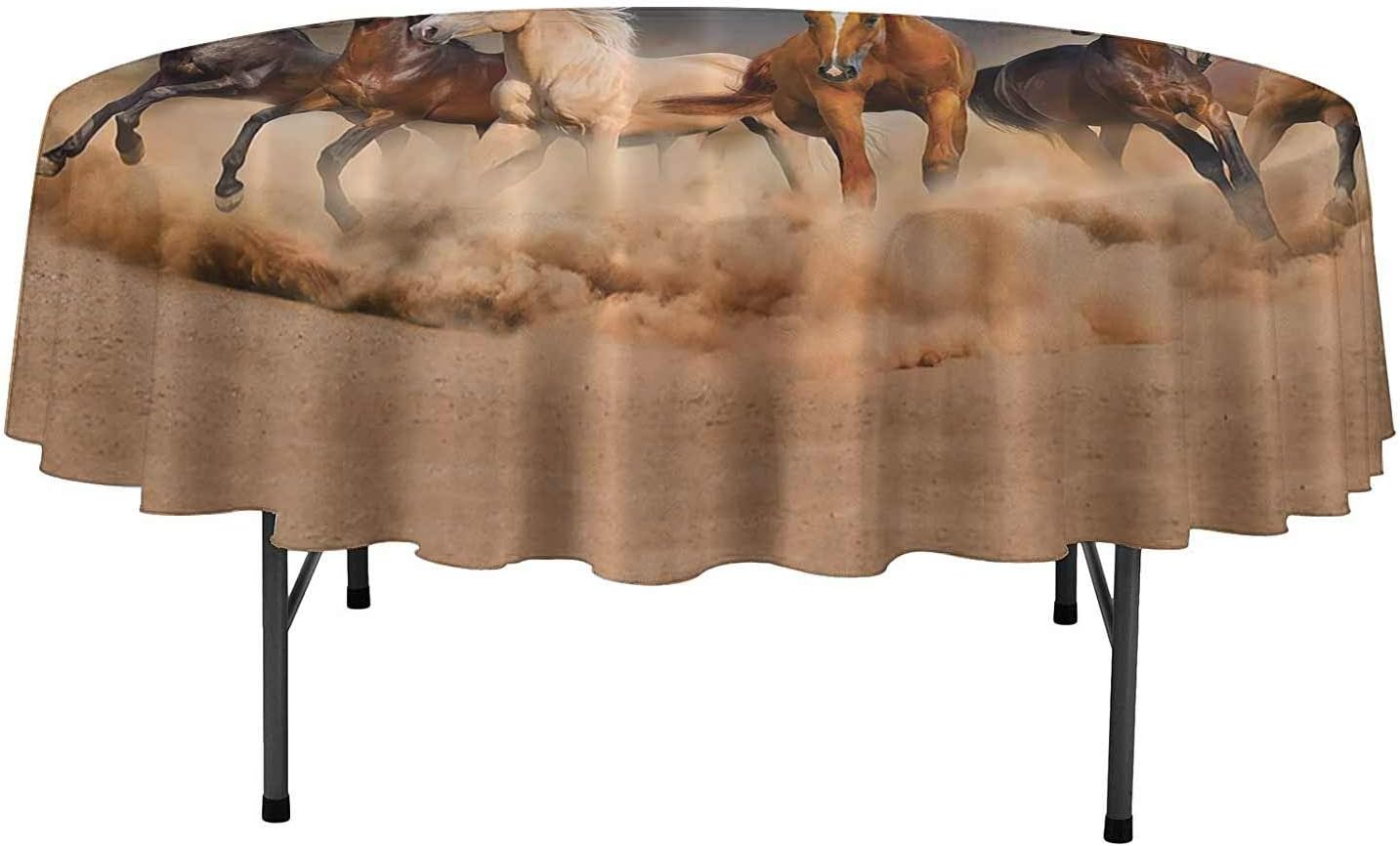 Aishare Store Horse Country Khaki Tablecloths Masculine Running Horses