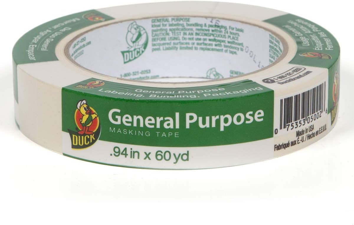 Duck Brand General Purpose Masking Tape - Beige, 1.88 in. x 60 yd., 2-Pack - - 