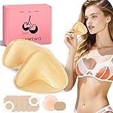 HNMTWQ Ultra Push up Sticky Bra Pads Inserts, Stick Bra,Double Sided Adhesive Bra Inserts,Stick on Bra for All Outfits