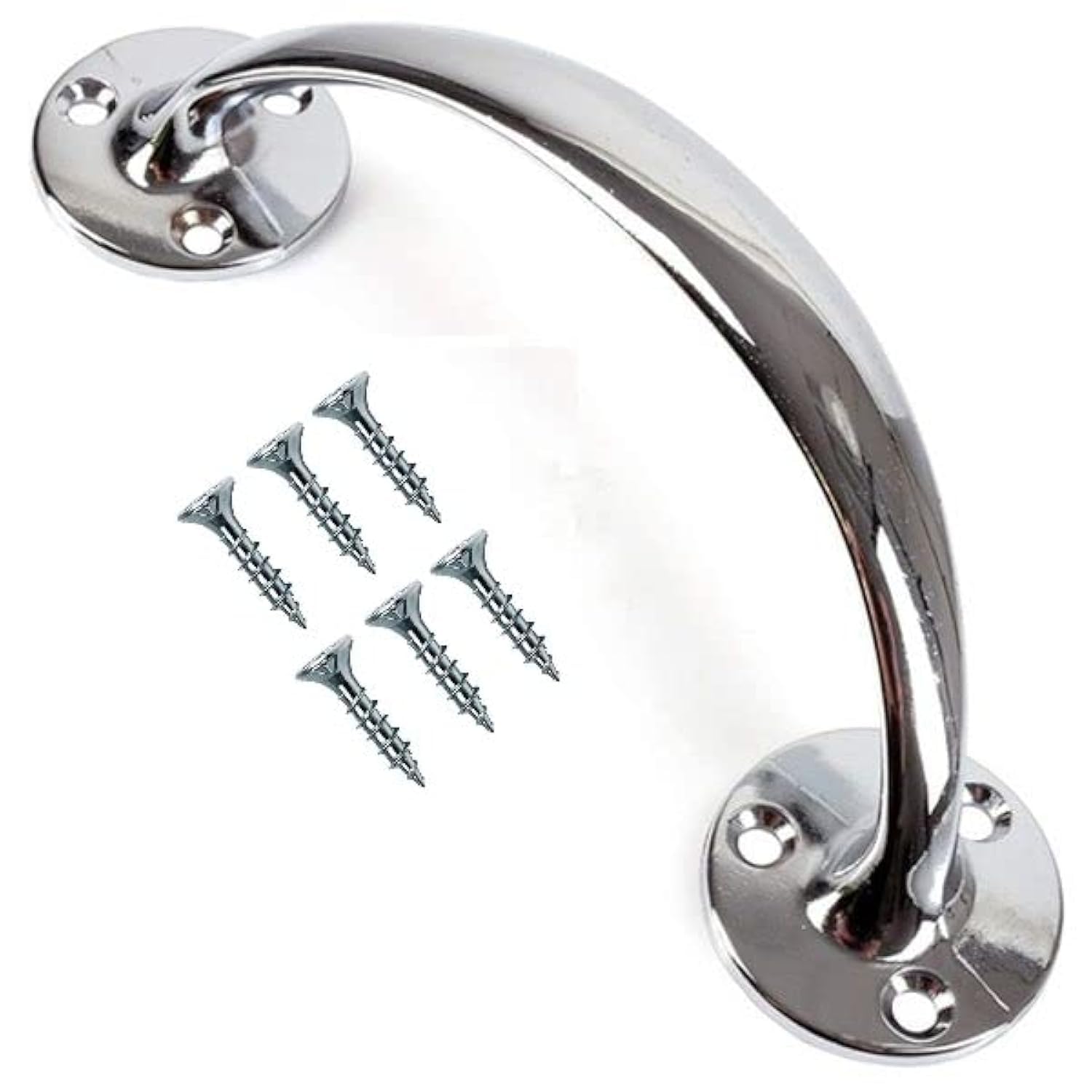 TERF® Heavy Duty Vintage Style Bow Door Pull Handle Chrome 150mm (6 inch) Including Fixing Screw for Kitchen Cupboard Cabinet Drawer Door Pull Handle - Pack of 1