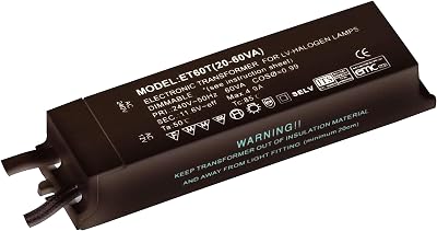 National Lighting 12V 20W-60W Electronic Dimmable Transformer Halogen IP20