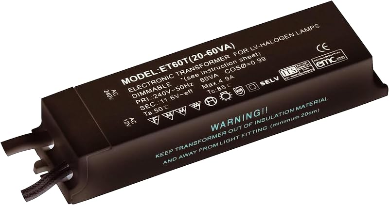 National Lighting 12V 20W-60W Electronic Dimmable Transformer Halogen IP20