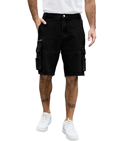 Full Blue Big Men's Cargo Shorts with Expandable Waist Size 62