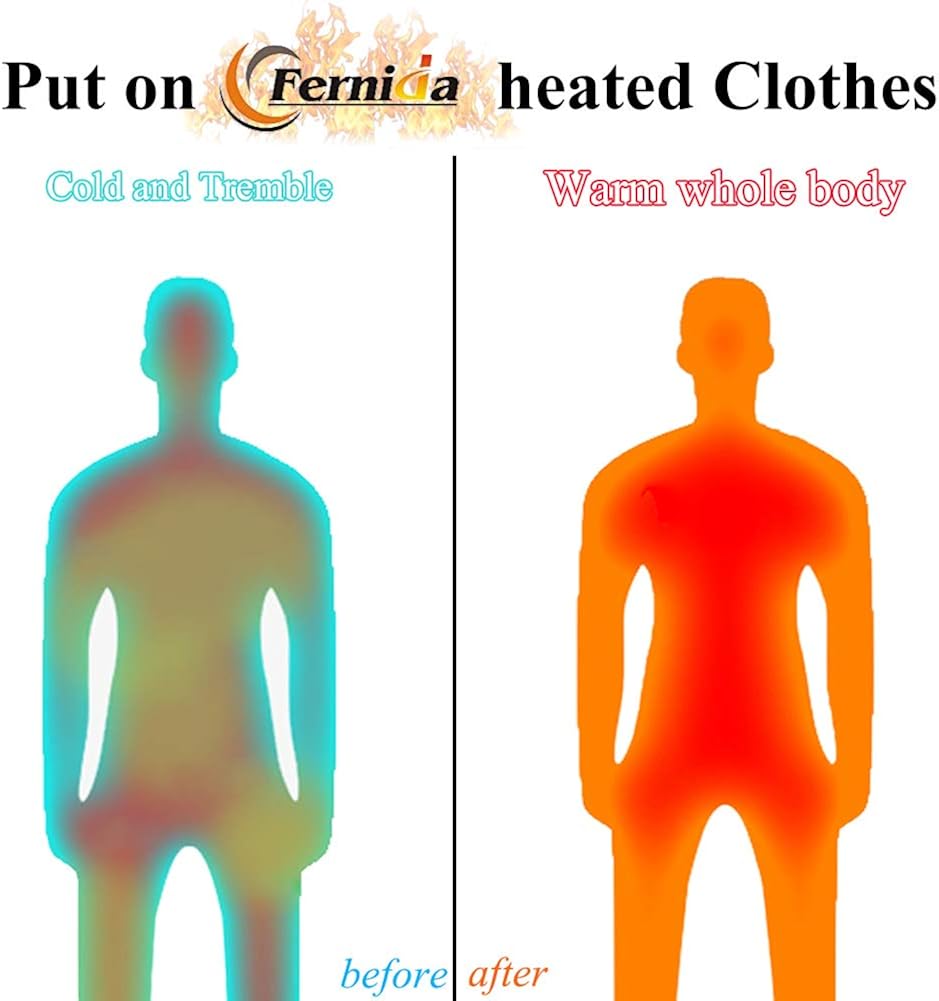 FERNIDA Insulated Heating Underwear Washable USB Electric Heated Thermal Long Sleeve T Shirts or Pants(Battery Not Included) at  Men’s Clothing store