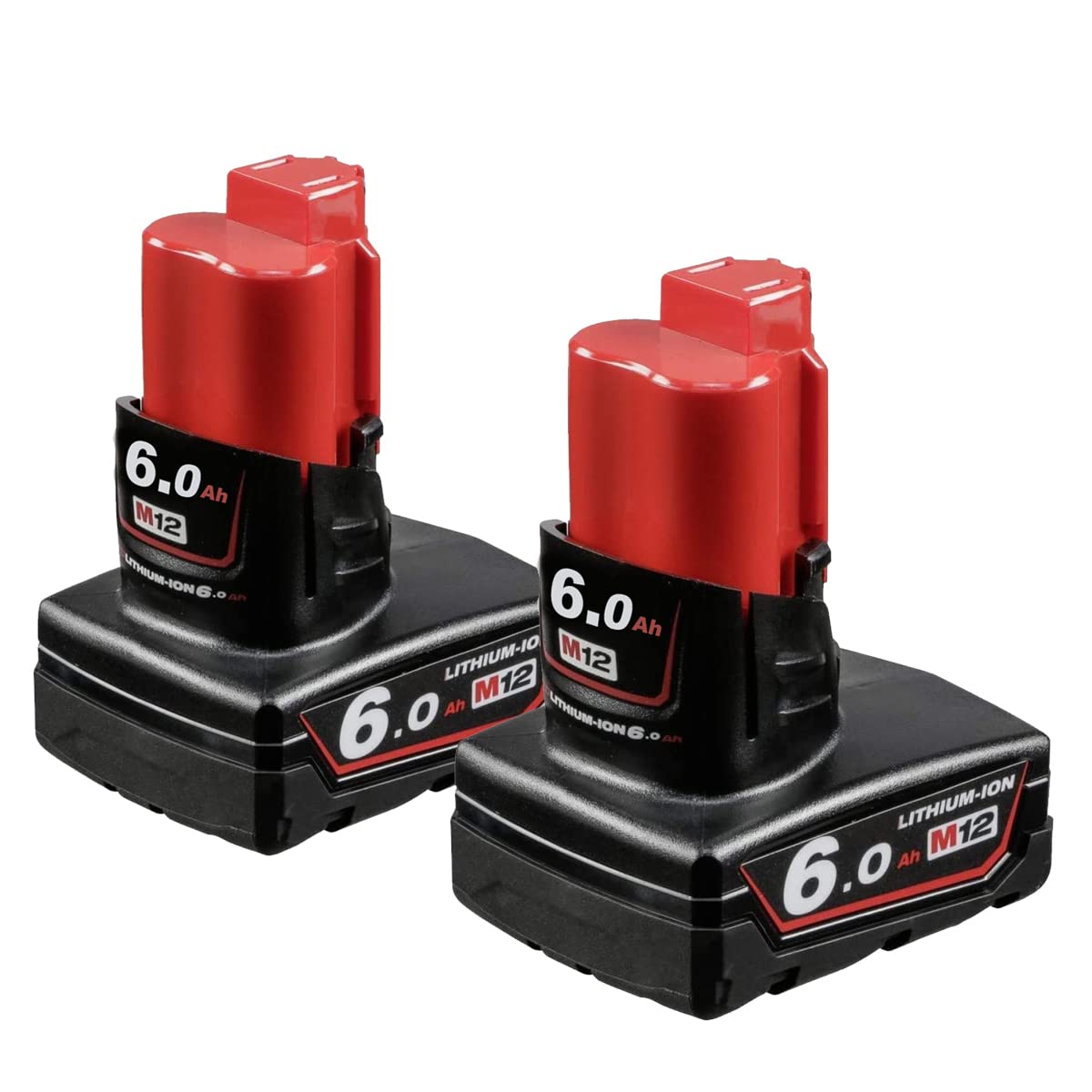 2 Pack 6.0 Battery for Milwaukee 12v 48-11-2460 48-11-2440 48-11-2402 48-11-2411 C12B C12BX 48-59-1812 2510-20 48-59-2401 Cordless Tools
