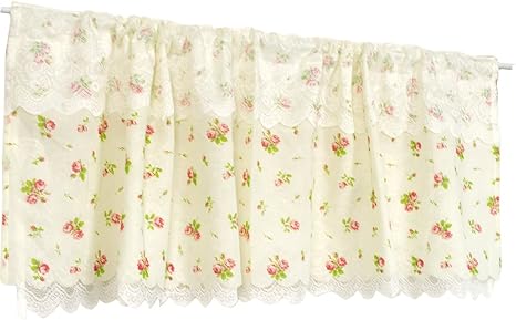 Amazon Co Jp Arie アーリエ カフェカーテン ピンク 幅145 丈45cm 2重ローザ ホーム キッチン