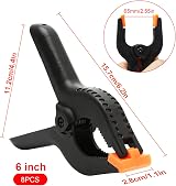 Juibao 8Pcs Nylon 6 Inch Spring Clamps Heavy Duty Plastic Clips view 2
