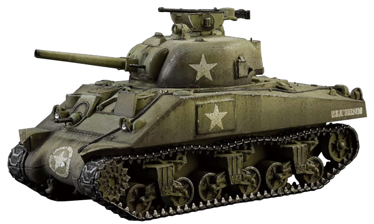 Italeri 25751 1:56 US M4 Sherman (75 mm) Model Building Kit, Stand Model Building, Crafts, Hobby, Gluing, Plastic Kit, Detailed Unpainted, Moulded Colour