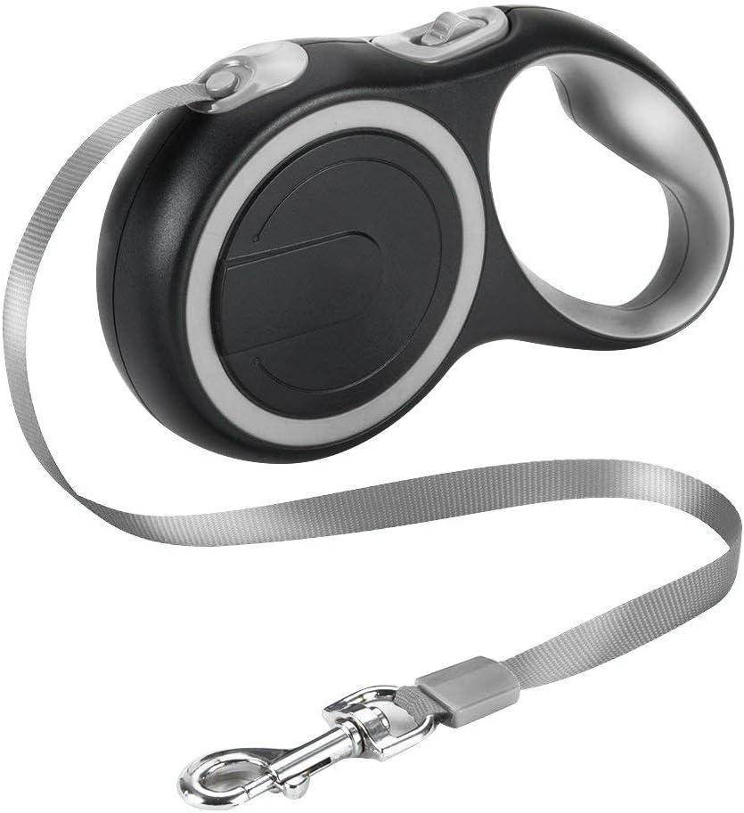 SlowTon Retractable Dog Leash, 16ft Walking Jogging Training Leash Polyester Tape Small Medium Dog up to 44lbs Hand Grip One Button Brake & Lock