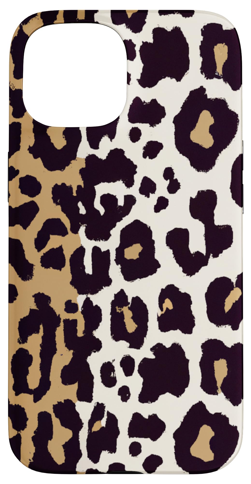 Classic Chic: Leopard Print in Black and Off-White Case for iPhone 15
