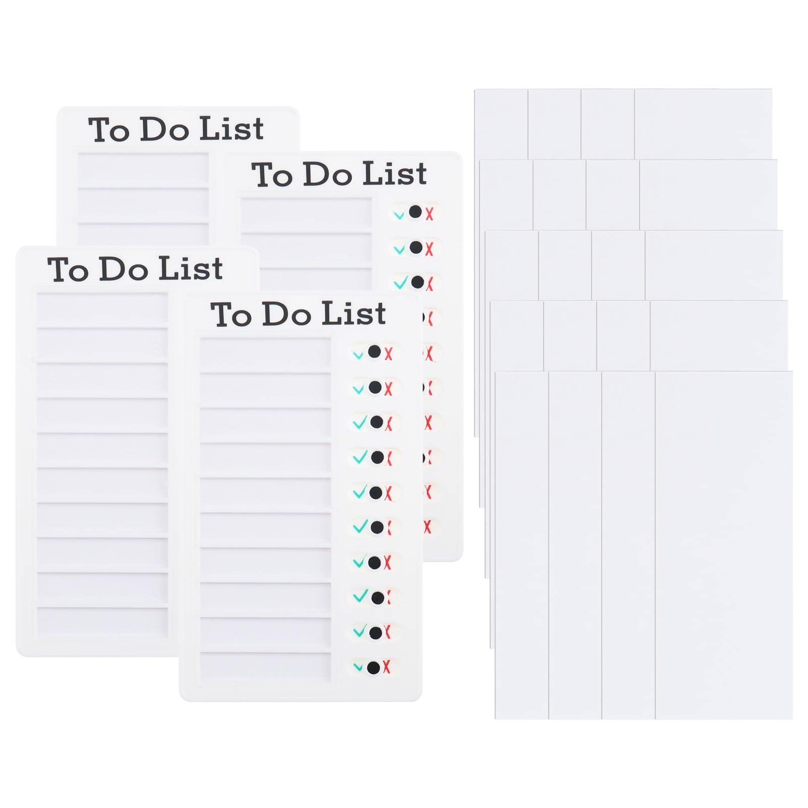 SG Store 4PCS to Do List Checklist Board Portable Chore Chart Memo Boards with 20PCS Blank Card Paper Daily Schedule Detachable Reusable Planner Board for Kids Adults