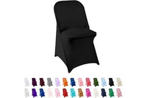 AlGaiety Spandex Chair Cover,25PCS,Chair Covers,Living Room Folding Chair Covers,Removable Chair Cover Washable Protector Stretch Chair Cover for Party, Banquet,Wedding Event,Hotel(Black)