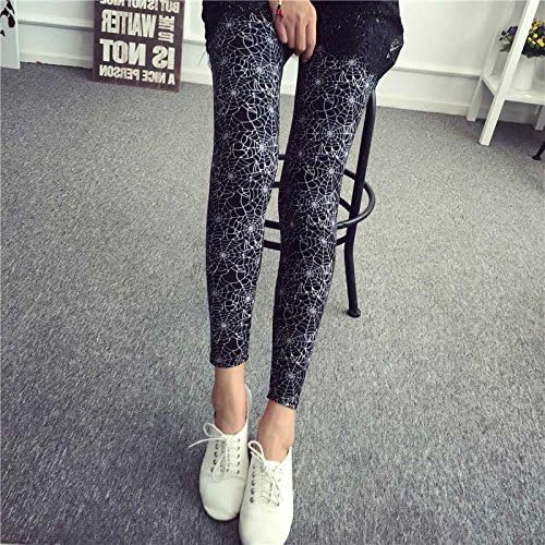 New Fashion Casual Cotton BRUSHED Black Milk Leggings Pants Female Elastic Plaid Graffiti Leggings Trousers Women Christmas Gift