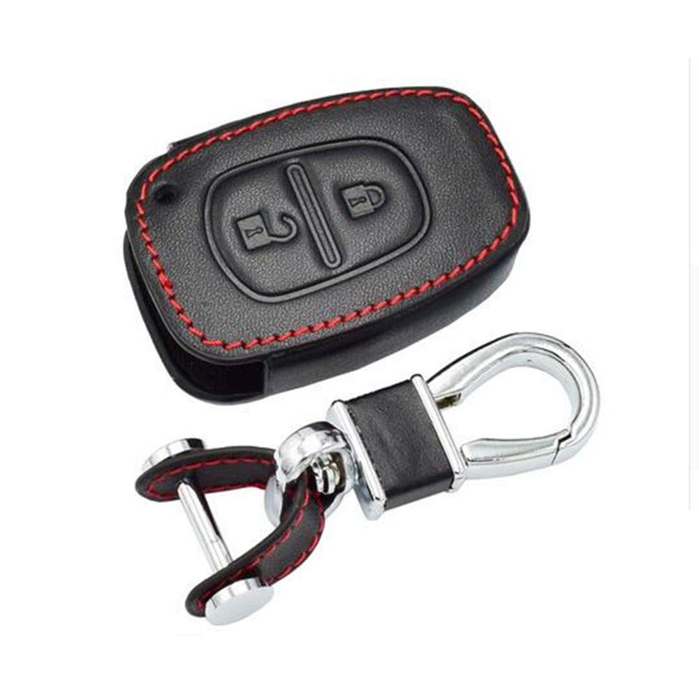 Happyit Leather Car Key Cover Case Keychain for Renault Kangoo Master Trafic Opel Vivaro Movano Nissan 2 Buttons Fob Remote