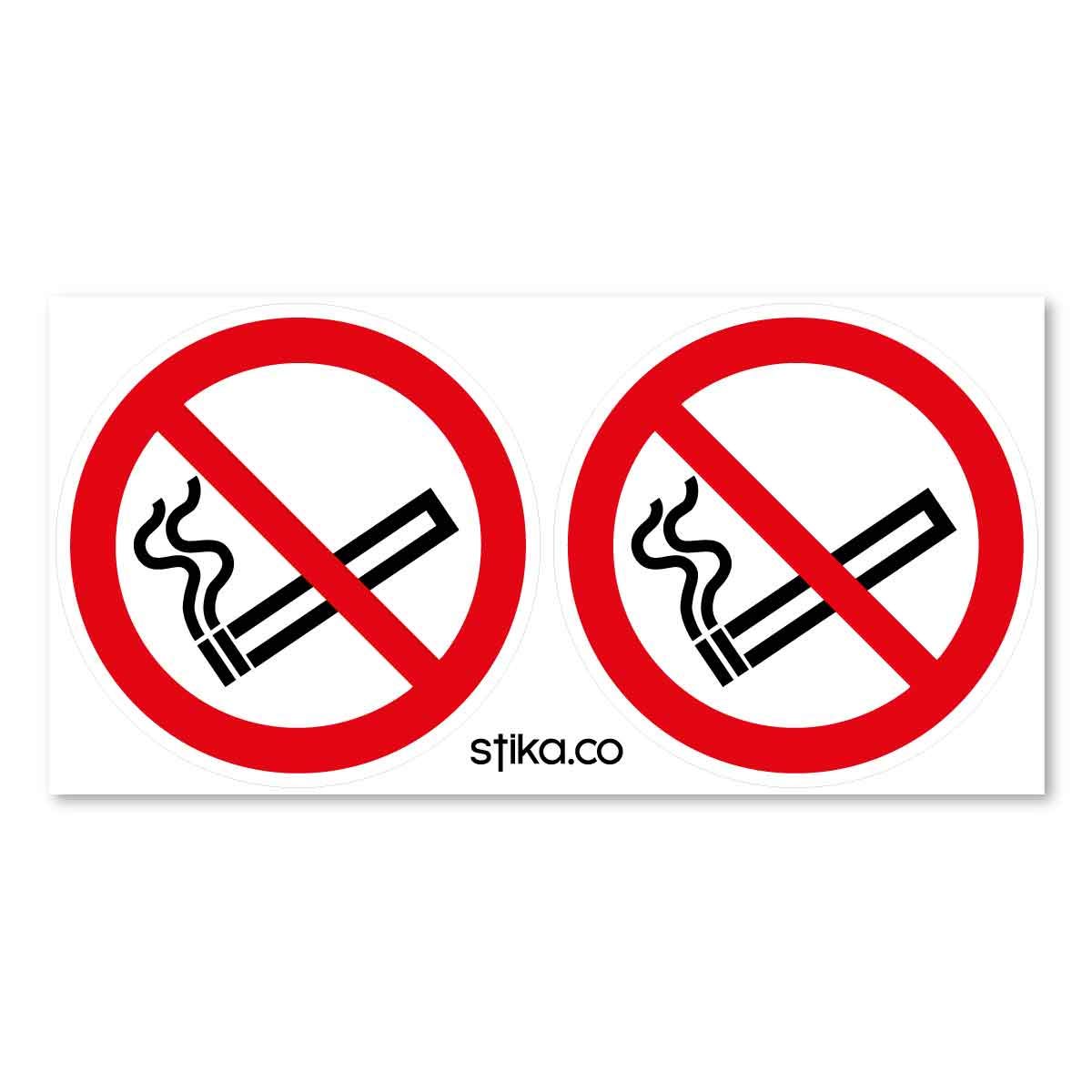 stika.co Ensure Smoke-Free Spaces: Pack of 2 Clear Vinyl No Smoking Sign Stickers (75mm) for Vehicles, Car, Van, Taxi, Coach, Lorry, Bus, Windows, and Shops
