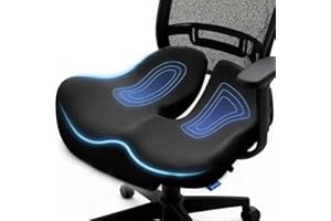 Desiontal Seat Cushion, Large Size Office Chair Cushion for Work Home Driving, Memory Foam Sciatica Pressure Relief, Office C