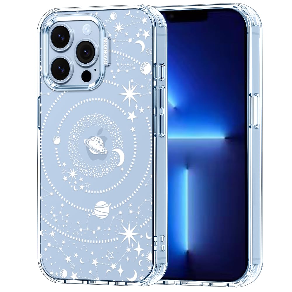 MOSNOVO Case for iPhone 13 Pro, [Buffertech 6.6ft Military-Grade Drop Protection] [Anti Peel Off Tech] Clear TPU Bumper Phone Case Cover Design - Galaxy — image 1