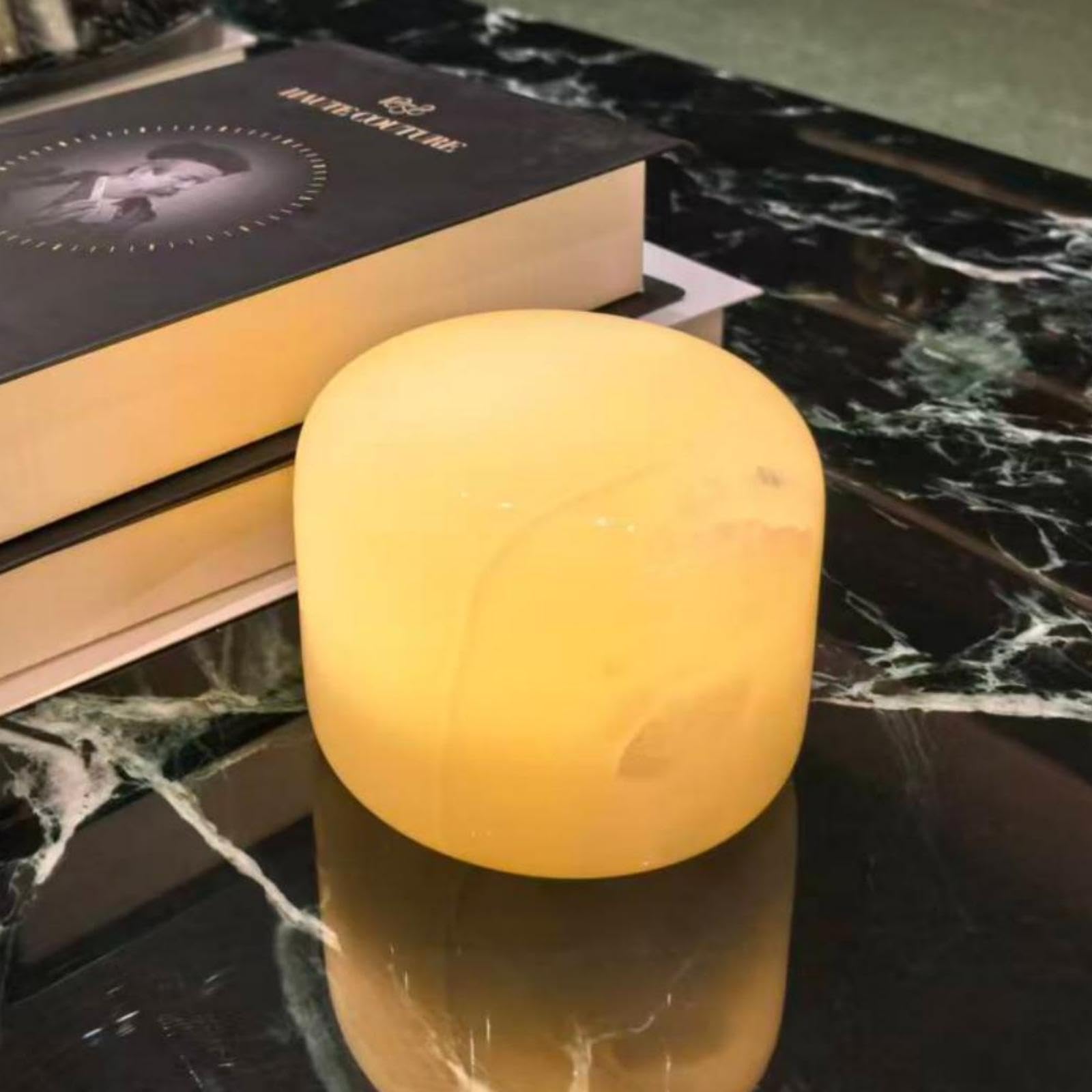 Photo 1 of Marble Lamp Night Light Touch Bedside Table Lamp for Bedroom,Type-C Rechargeable Small Desk Bedside Small Lamps,Eye Caring Dimmable LED Ambient lamp (Art Deco)