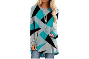 FARTEY Long Sleeve Tunic Tops for Women to Wear with Legging Cute Heart Graphic Tee Shirts Round Neck Loose Oversized Blouses