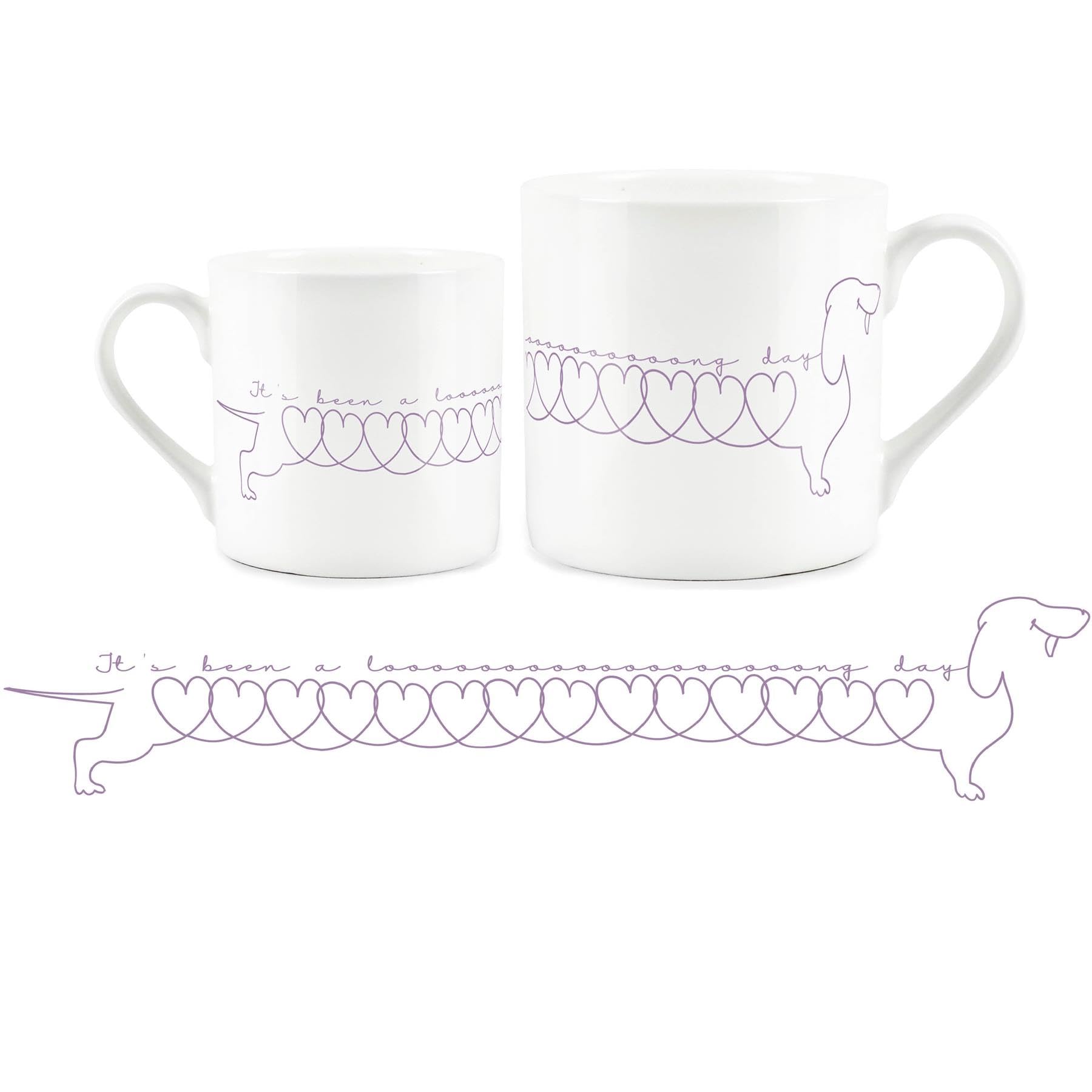 Dachshund Novelty Gift Mug - Sausage Dog Joke Pun Long Day Gift Present - Bone China Tea/Coffee Cup