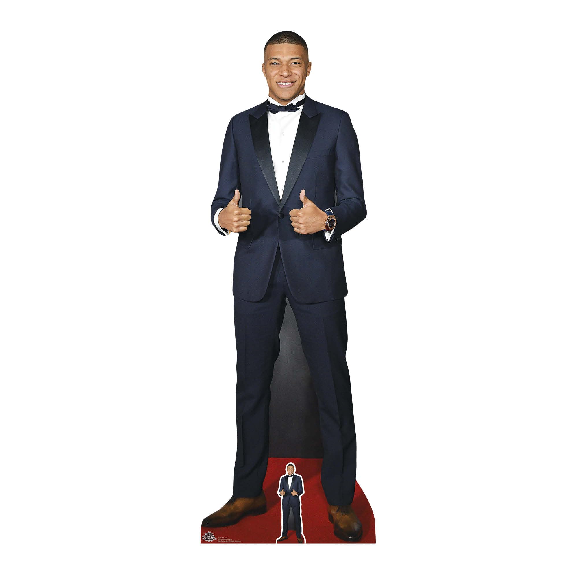CS788 Kylian Mbappé Thumbs Up Lifesize Cardboard Cut Out Figure with Free Desktop Cardboard Standee Standup 180cm Tall