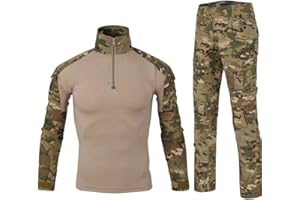 HJLYQXQ Men's Military Tactical Shirt and Pants Multicam Army Camo Hunting Airsoft Paintball BDU Combat Uniform Dry Quick