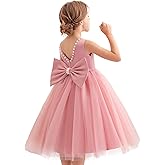 KAQININI Flower Girl Dress Kids Satin Tulle Wedding Guest Party Birthday Bridesmaid Communion Pageant Prom Ball Gown Maxi