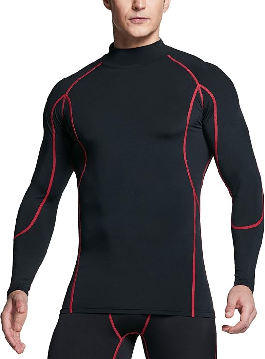 Download Amazon.com: TSLA Men's Cool Dry Fit Mock Long Sleeve ...