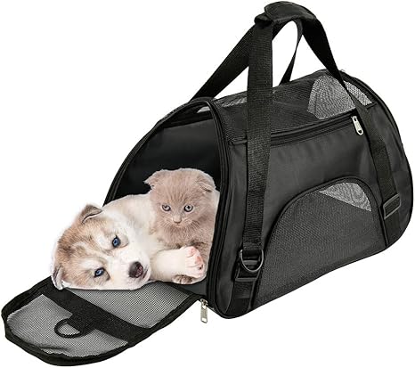 Lovestory Sac De Transport Chat Chien Avion Avec Tapis Comfort Caisse De Transport Chiot Chaton Panier Pour Voyage En Voiture Train 47 30 23cm Noir Amazon Fr Animalerie