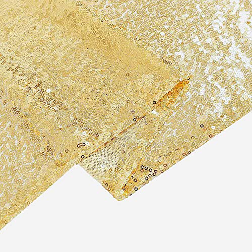 CIPAZEE Gold Sequin Table Runners 2 Pack 12x80inch Glitter Gold Table