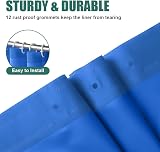URAQT Shower Curtain Anti Mould Waterproof PEVA 180x180 Dark Blue 12 Hooks view 7