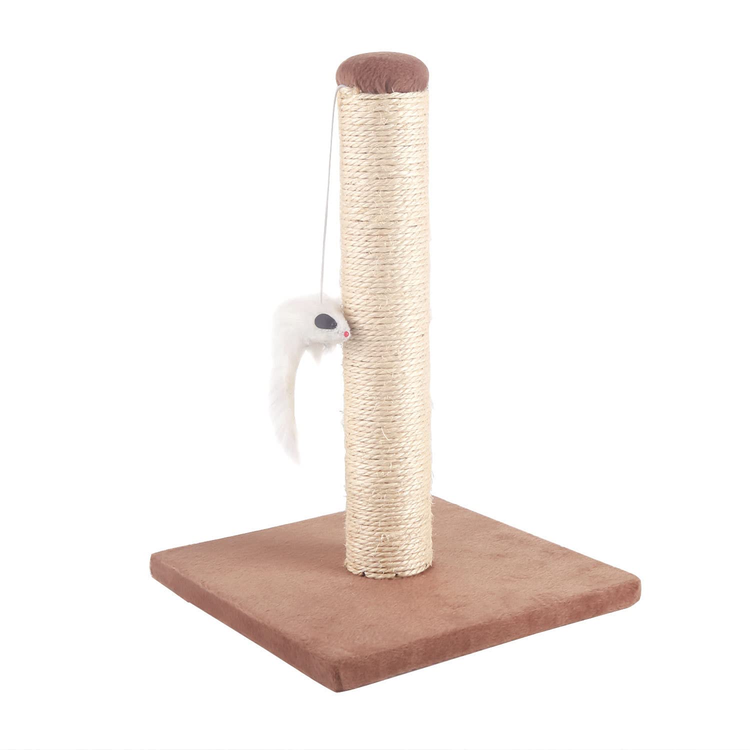 Nobleza - Cat Scratching Post Small Cat Climbing Activity Center Kitty Climbing Tree with sisal Kitten Play Tower with Hanging Toys, Brown, 25 * 25 * 35cm