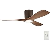 Kichler Volos 48 inch Ceiling Fan with LED Light and Wall Control in Satin Natural Bronze with Walnut look blades for Living 