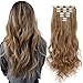 Lelinta 3-5 Days Delivery 7Pcs 16 Clips 23-24 Inch Thick Curly Straight Full Head Clip in on Double Weft Hair Extensions 20 Colors,Ash Blonde Mix Ginger Brown-curly,24 Inch-160gthumb 2