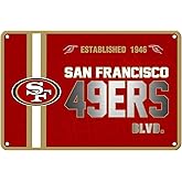 ZYJTEK Football Mancave Metal Street Sign, 8" x 12" Red Brown Design Wall Decor Sign Great for Man Cave, Bed Room, Office, Home
