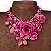 CHILDCITY Floral Flower Chunky Statement Bib Collar Choker Necklace with Rhinestone Costume Jewelry for Women Girl Gifts