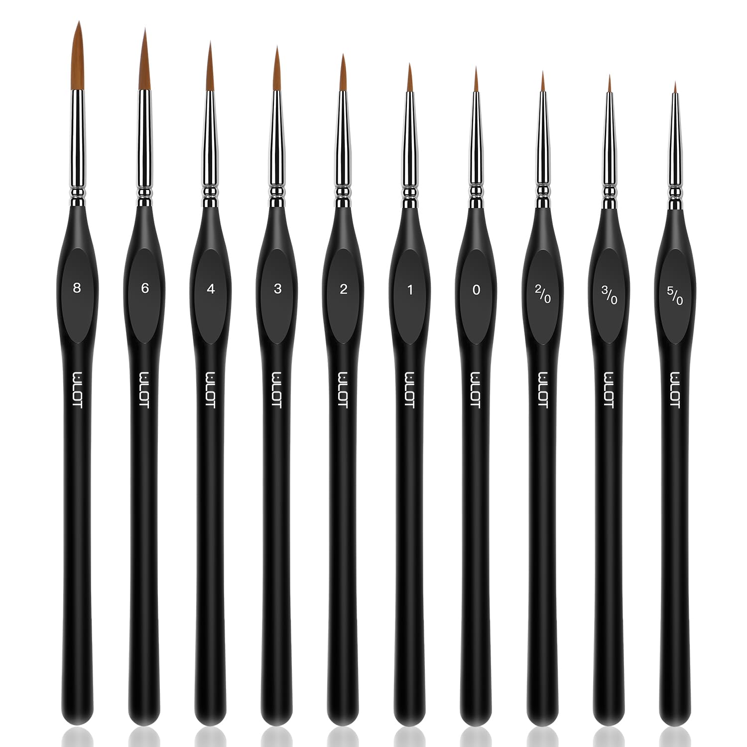 Fine Detail Brushes with Triangular Handles,10 Miniature Brush for Fine Detailing & Art Painting,Acrylic&Nail, Models,Watercolour, Miniatures,Oil, Wargaming Figures.(golden maple series）
