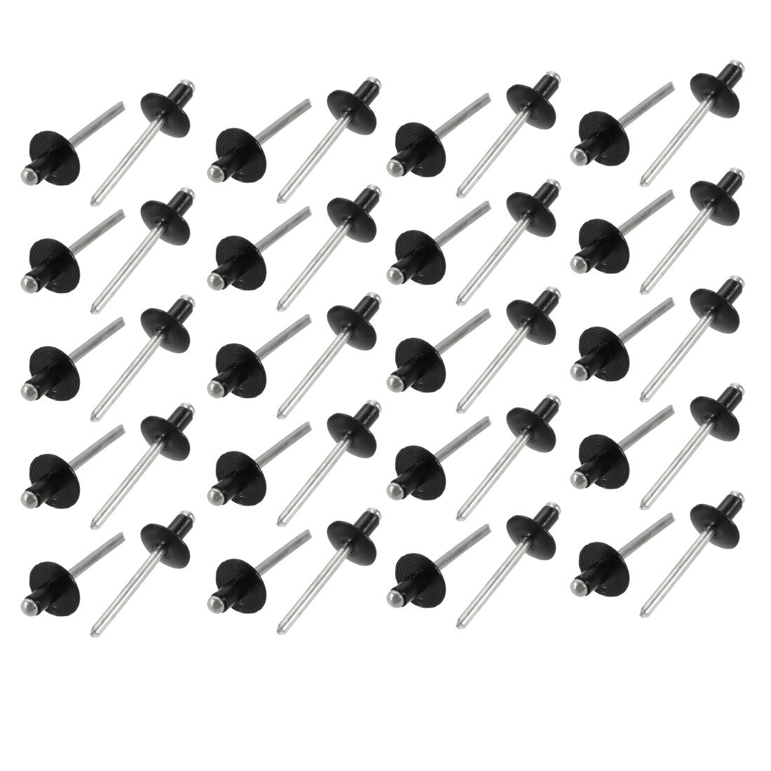 Sourcingmap 40 Pcs 4.8mm x 8mm Aluminum Open End Large Flange Blind Rivets