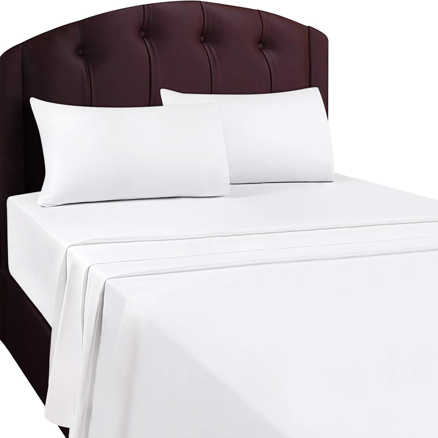 Utopia Bedding Flat Sheet - Soft Brushed Microfiber Fabric - Shrinkage & Fade Resistant Top Sheet - Easy Care - 1 Flat Sheet Only  (Twin, White): Home & Kitchen