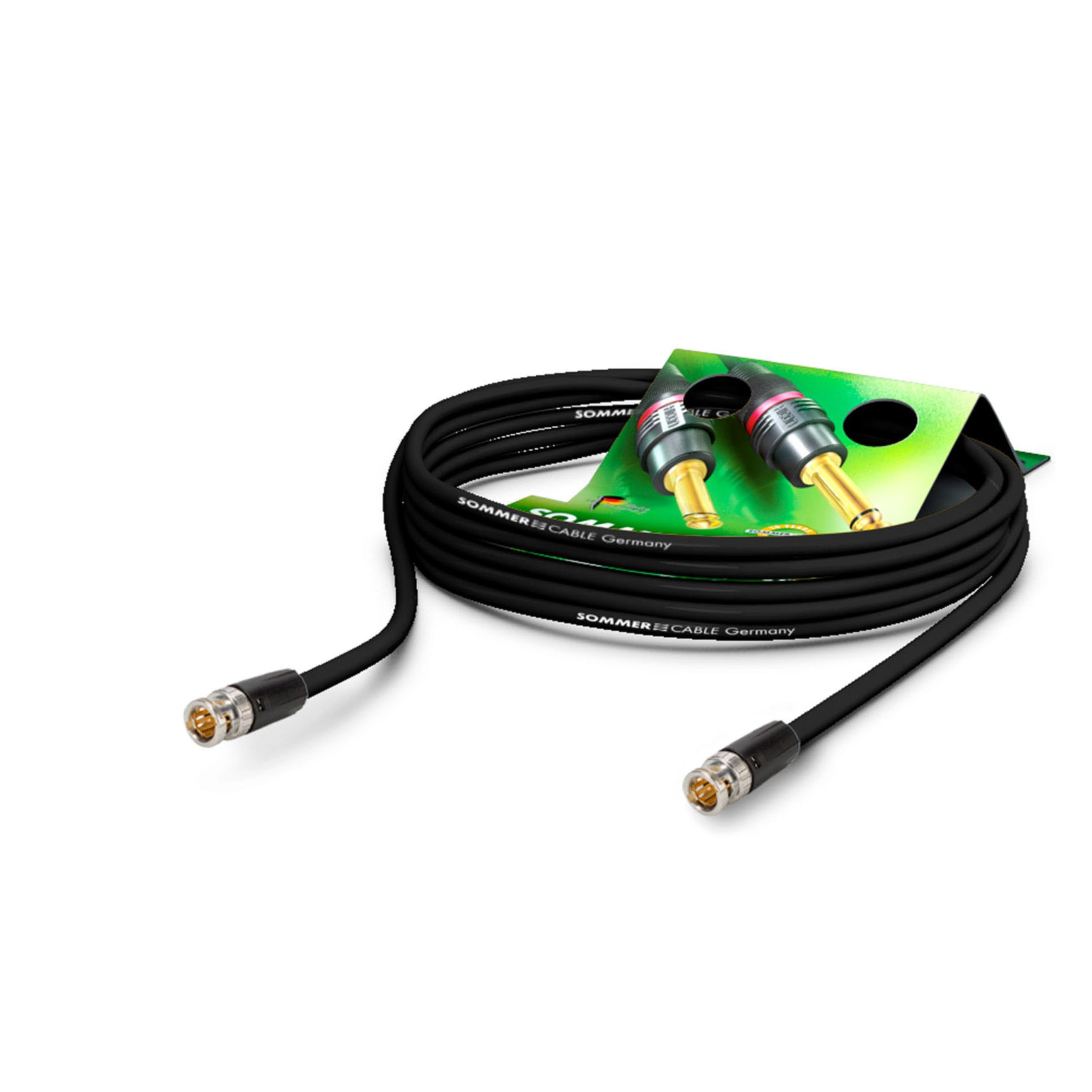 Summer Cable Coaxial Video Cable with BNC 75 Ω HD/3G/6G/12G-SDI / 4K-UHD SC Vector 0.8/3.7 - BNC/BNC NBNC75BLP9X Neutrik - Black (1m) - Made in Germany