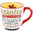 Glory Haus Rejoice in the Lord 16 oz Ceramic Coffee Mug - Mugs for Hot Chocolate, Tea, and Coffee, Ideal Christian, Soul Sister, Teacher Gift, Christmas Gifts, Cute Kitchen Cups for Home Decoration
