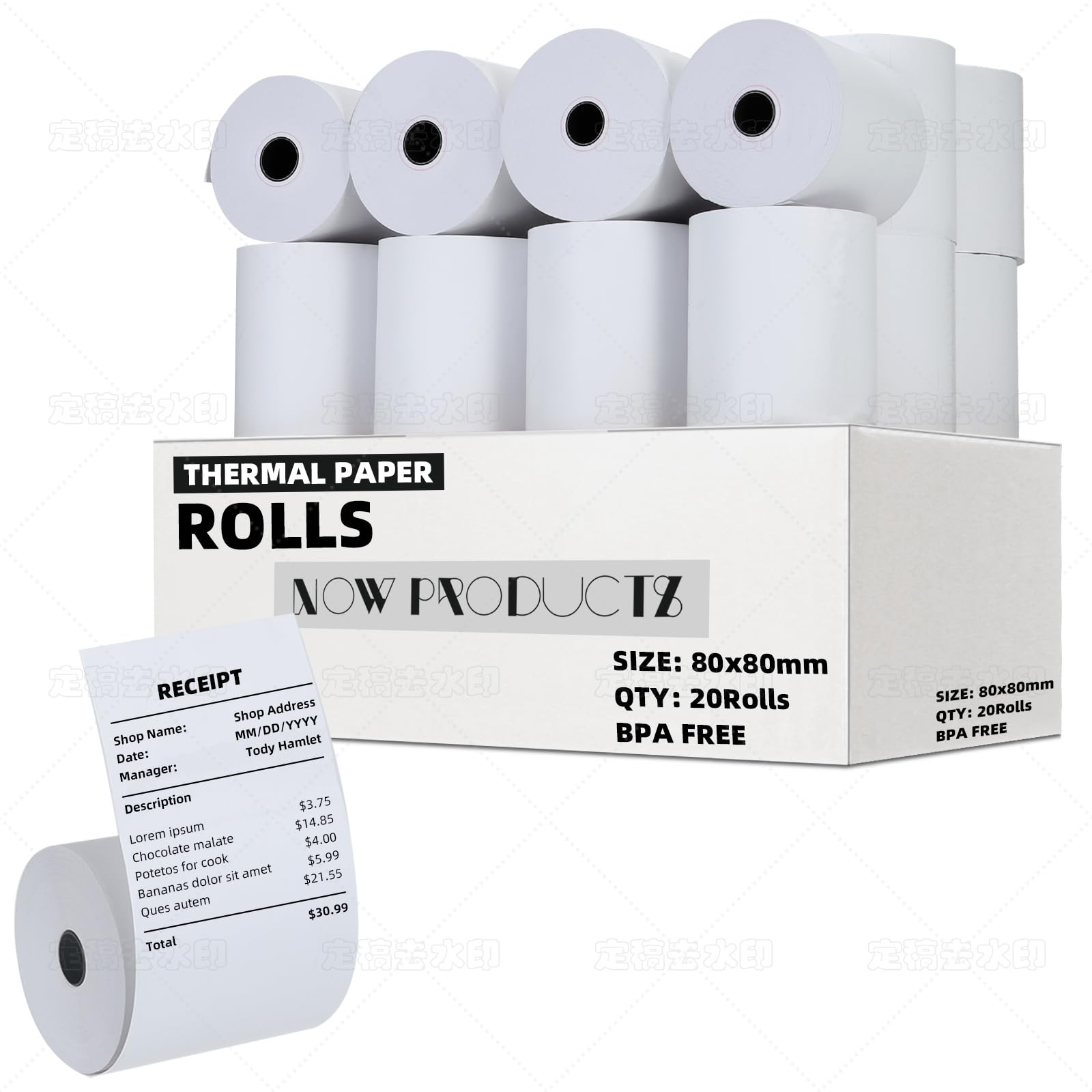 80MM x 80MM Thermal Receipt Till Rolls epos pos Machine Receipt Rolls 20 Rolls