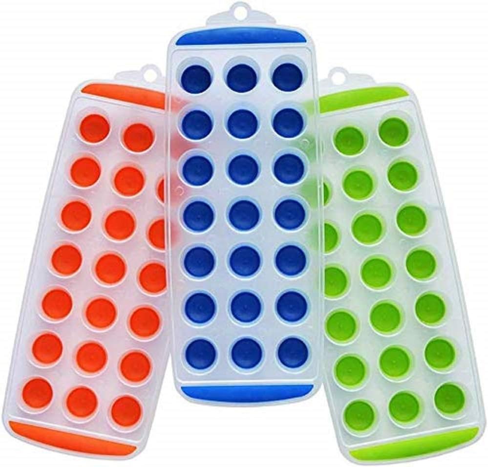 Tempteva Silicone Mini Ice Cube Trays with Easy Push and Pop Out Materials, Ideal for Sports or Water Bottles - (Set of 2)