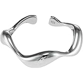 QueenBee Wave Ring for Women, Irregular Asymmetric Stacking Ring, 14K Gold Plated & 925 Sterling Silver, Gift for Her, Birthday or Holiday Jewelry