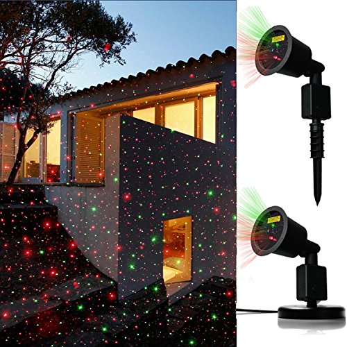 JD Laser Lights Landscape Projector Laser Beams Holiday Illuminate for Pool Area,Party Hall, DJ Indoor/Outdoor Light Show Use Low Voltage,Dynamic Color Auto ON/OFF