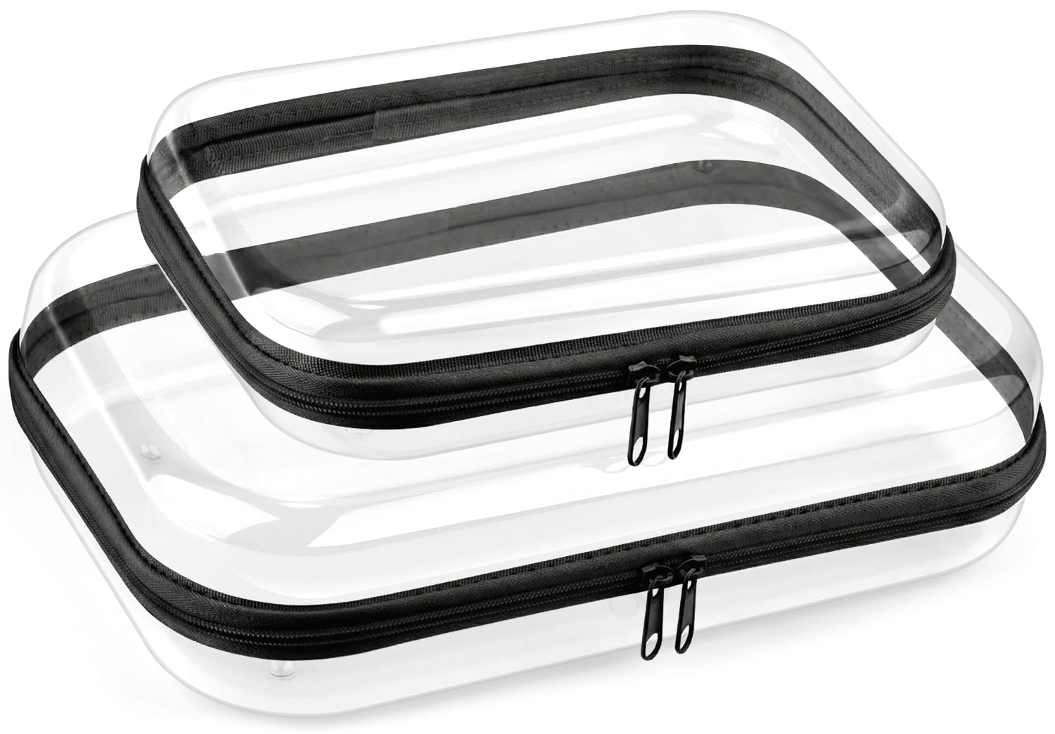 Photo 1 of ***MISSING SMALLER ONE*** Travel Toiletry Bag for Men,Clear Hard Shell Zipper Case,2pcs Large Capacity Portable Toiletry Organizer Dopp Kit Water-Resistant Shaving Bag For Toiletries Accessories,Makeup Cosmetic Bag For Women