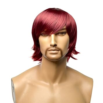 Amazon Com Gooaction Male Fashion Short Slightly Curly Wine Red