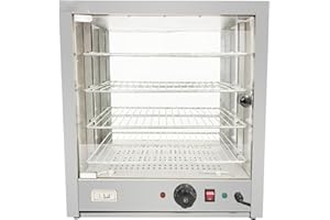 KOUWO Countertop 19" Food Warmer Display Case 3 Shelf Hot Warming Showcase with Back Door (19.29 Inch Hot Food Display)