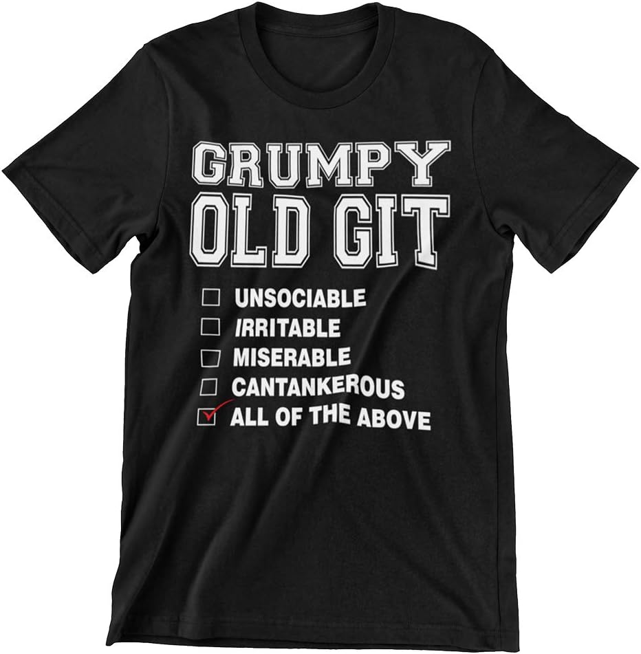 Christmas Gift for Dad - Grumpy Old Git Checklist T Shirt Father’s Day Present for Men