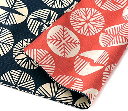 Honjien Furoshiki traditional Japanese fabric - wrapping cloth - Extra Large 40.9 x 40.9 inches, 100% Cotton, Made in Japan Reversible Isa Monyo classical pattern [Pine Leaves Iron black/Red]